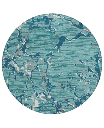Addison Chantille Machine Washable Acn1046 8'x8' Round Area Rug In Teal