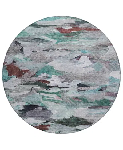 Addison Chantille Machine Washable Acn1075 8'x8' Round Area Rug In Teal