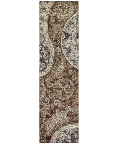 Addison Chantille Machine Washable Acn1078 2'3"x7'6" Runner Area Rug In Brown
