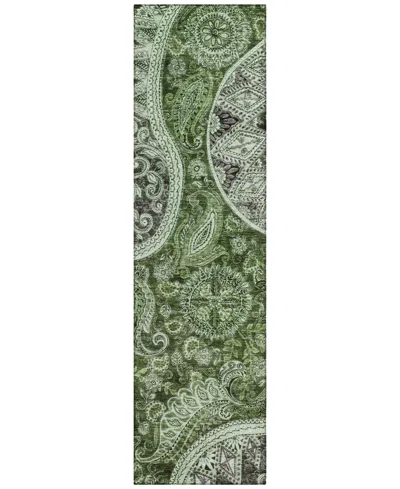 Addison Chantille Machine Washable Acn1078 2'3"x7'6" Runner Area Rug In Olive