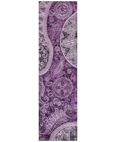 Addison Chantille Machine Washable Acn1078 2'3"x7'6" Runner Area Rug In Purple