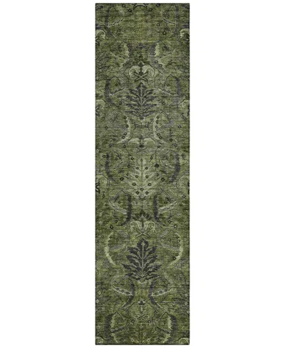 Addison Chantille Machine Washable Acn1082 2'3"x7'6" Runner Area Rug In Olive