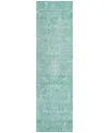 Addison Chantille Machine Washable Acn1083 2'3"x7'6" Runner Area Rug In Aqua