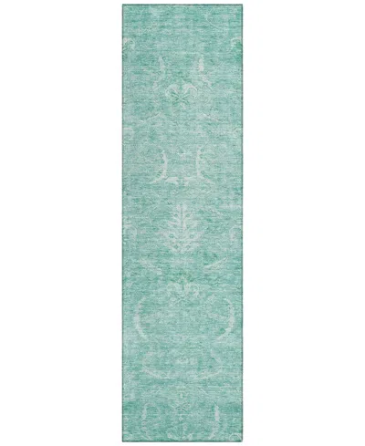 Addison Chantille Machine Washable Acn1083 2'3"x7'6" Runner Area Rug In Aqua