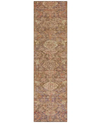 Addison Chantille Machine Washable Acn1084 2'3"x7'6" Runner Area Rug In Brown