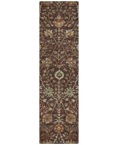 Addison Chantille Machine Washable Acn1085 2'3"x7'6" Runner Area Rug In Chocolate