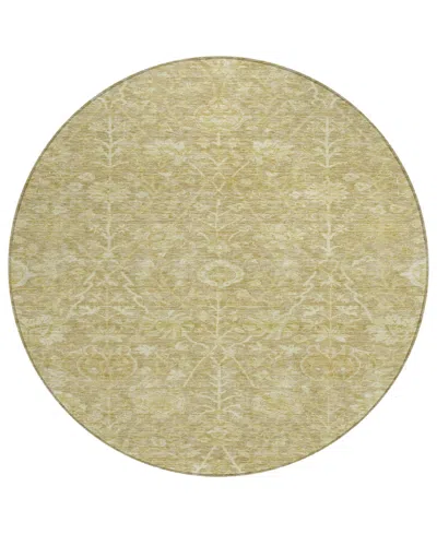 Addison Chantille Machine Washable Acn1086 8'x8' Round Area Rug In Tan