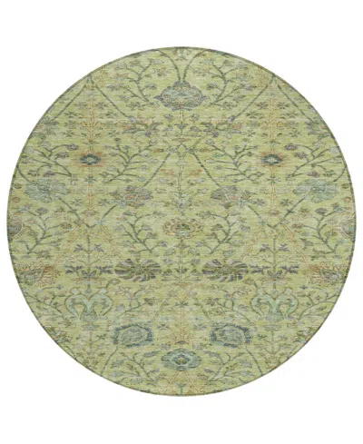 Addison Chantille Machine Washable Acn1087 8'x8' Round Area Rug In Mint