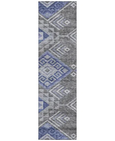 Addison Chantille Machine Washable Acn1091 2'3"x7'6" Runner Area Rug In Charcoal