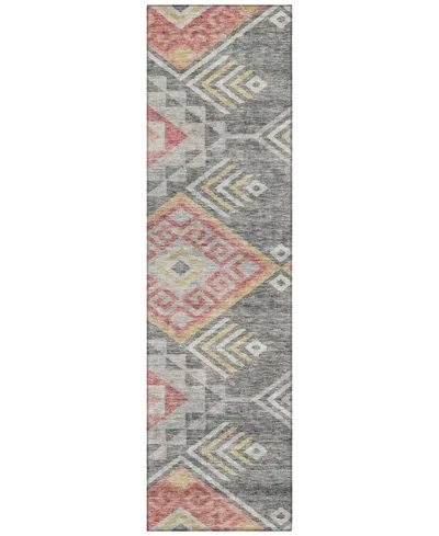 Addison Chantille Machine Washable Acn1091 2'3"x7'6" Runner Area Rug In Gray