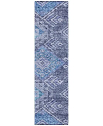 Addison Chantille Machine Washable Acn1091 2'3"x7'6" Runner Area Rug In Navy