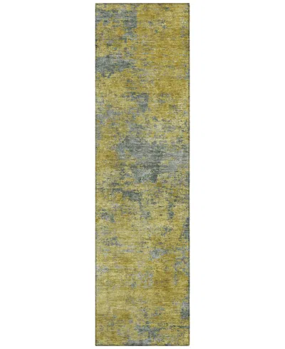 Addison Chantille Machine Washable Acn1093 2'3"x7'6" Runner Area Rug In Gold