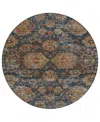 Addison Chantille Machine Washable Acn1094 8'x8' Round Area Rug In Navy