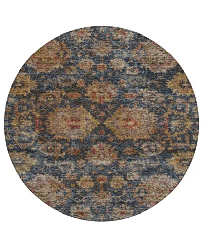 Addison Chantille Machine Washable Acn1094 8'x8' Round Area Rug In Navy