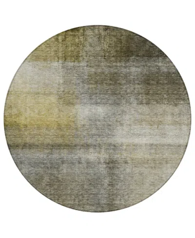 Addison Chantille Machine Washable Acn1096 8'x8' Round Area Rug In Taupe