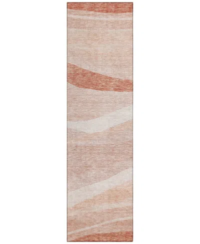 Addison Chantille Machine Washable Acn1099 2'3"x7'6" Runner Area Rug In Salmon