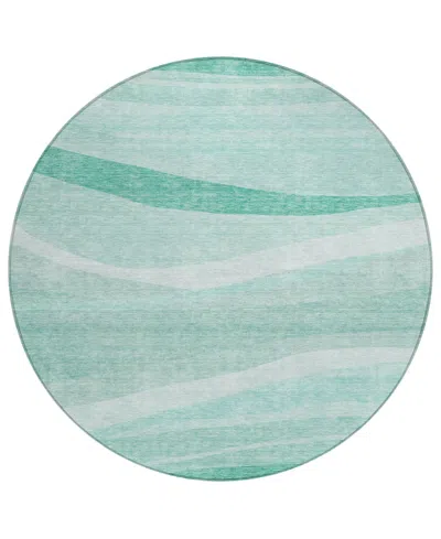 Addison Chantille Machine Washable Acn1099 8'x8' Round Area Rug In Aqua