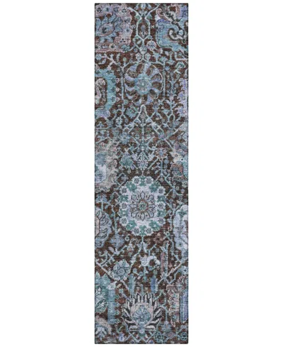Addison Chantille Machine Washable Acn1101 2'3"x7'6" Runner Area Rug In Chocolate