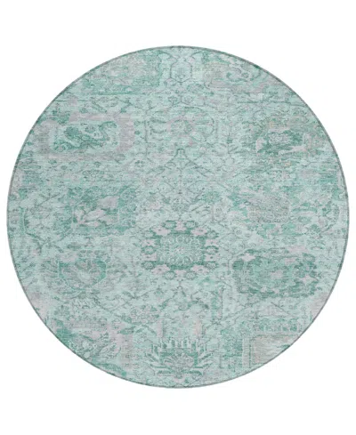 Addison Chantille Machine Washable Acn1102 8'x8' Round Area Rug In Teal