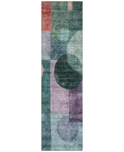 Addison Chantille Machine Washable Acn1114 2'3''x7'6'' Runner Area Rug In Green