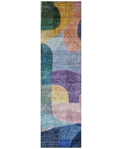 Addison Chantille Machine Washable Acn1115 2'3''x7'6'' Runner Area Rug In Blue