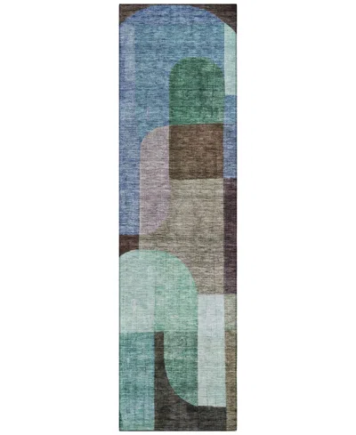 Addison Chantille Machine Washable Acn1122 2'3"x7'6" Runner Area Rug In Blue