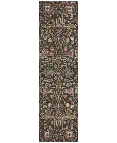 Addison Chantille Machine Washable Acn1132 2'3"x7'6" Runner Area Rug In Chocolate