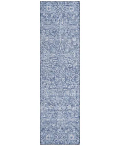 Addison Chantille Machine Washable Acn1133 2'3"x7'6" Runner Area Rug In Denim