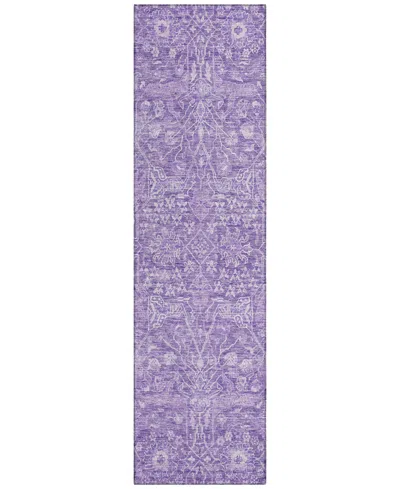 Addison Chantille Machine Washable Acn1133 2'3"x7'6" Runner Area Rug In Plum