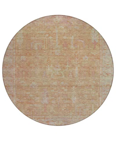 Addison Chantille Machine Washable Acn1135 8'x8' Round Area Rug In Coral