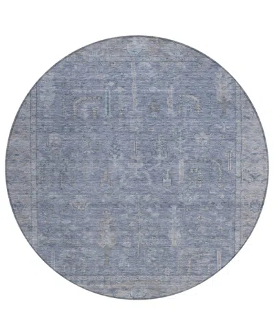 Addison Chantille Machine Washable Acn1135 8'x8' Round Area Rug In Denim
