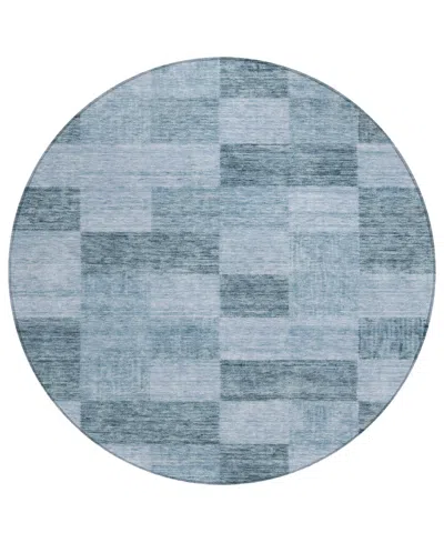 Addison Chantille Machine Washable Acn1139 8'x8' Round Area Rug In Denim