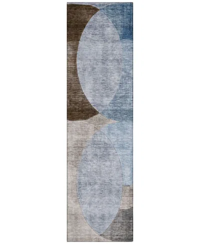 Addison Chantille Machine Washable Acn1140 2'3"x7'6" Runner Area Rug In Denim