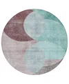 Addison Chantille Machine Washable Acn1140 8'x8' Round Area Rug In Teal
