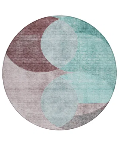 Addison Chantille Machine Washable Acn1140 8'x8' Round Area Rug In Teal