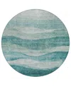 Addison Chantille Machine Washable Acn1141 8'x8' Round Area Rug In Mint