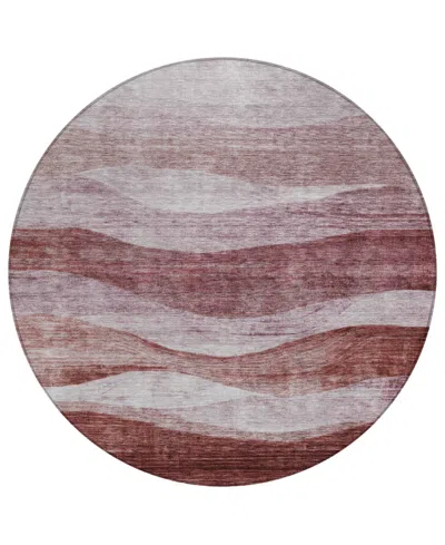 Addison Chantille Machine Washable Acn1141 8'x8' Round Area Rug In Rose