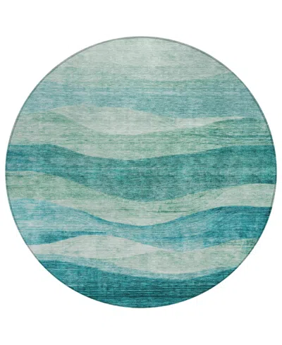 Addison Chantille Machine Washable Acn1141 8'x8' Round Area Rug In Teal