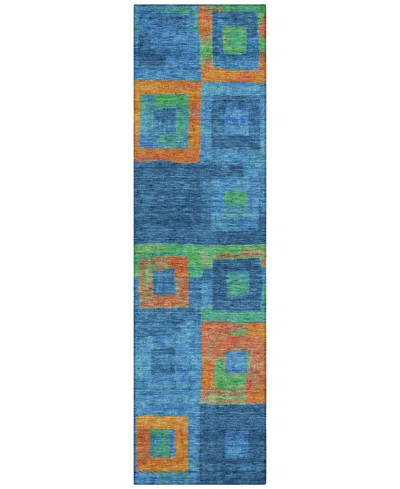 Addison Chantille Machine Washable Acn1142 2'3"x7'6" Runner Area Rug In Denim
