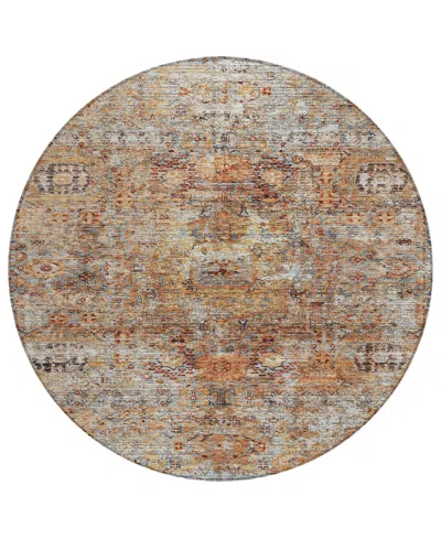 Addison Chantille Machine Washable Acn1143 8'x8' Round Area Rug In Coral