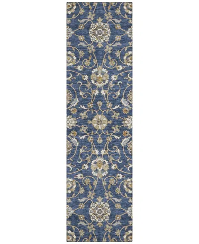 Addison Chantille Machine Washable Acn1149 2'3"x7'6" Runner Area Rug In Navy