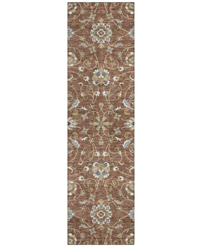 Addison Chantille Machine Washable Acn1149 2'3"x7'6" Runner Area Rug In Paprika