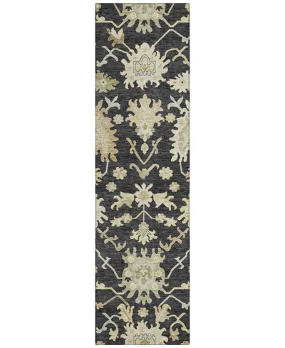 Addison Chantille Machine Washable Acn1150 2'3"x7'6" Runner Area Rug In Black