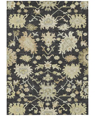 Addison Chantille Machine Washable Acn1150 5'x7'6" Area Rug In Black