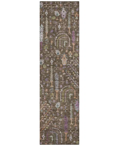 Addison Chantille Machine Washable Acn1152 2'3"x7'6" Runner Area Rug In Brown