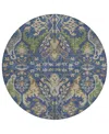 Addison Chantille Machine Washable Acn1153 8'x8' Round Area Rug In Navy