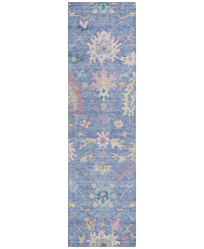 Addison Chantille Machine Washable Acn1154 2'3"x7'6" Runner Area Rug In Blue