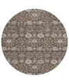 Addison Chantille Machine Washable Acn1155 8'x8' Round Area Rug In Chocolate