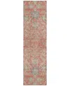 Addison Chantille Machine Washable Acn1156 2'3"x7'6" Runner Area Rug In Coral