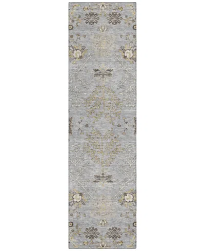 Addison Chantille Machine Washable Acn1156 2'3"x7'6" Runner Area Rug In Gray